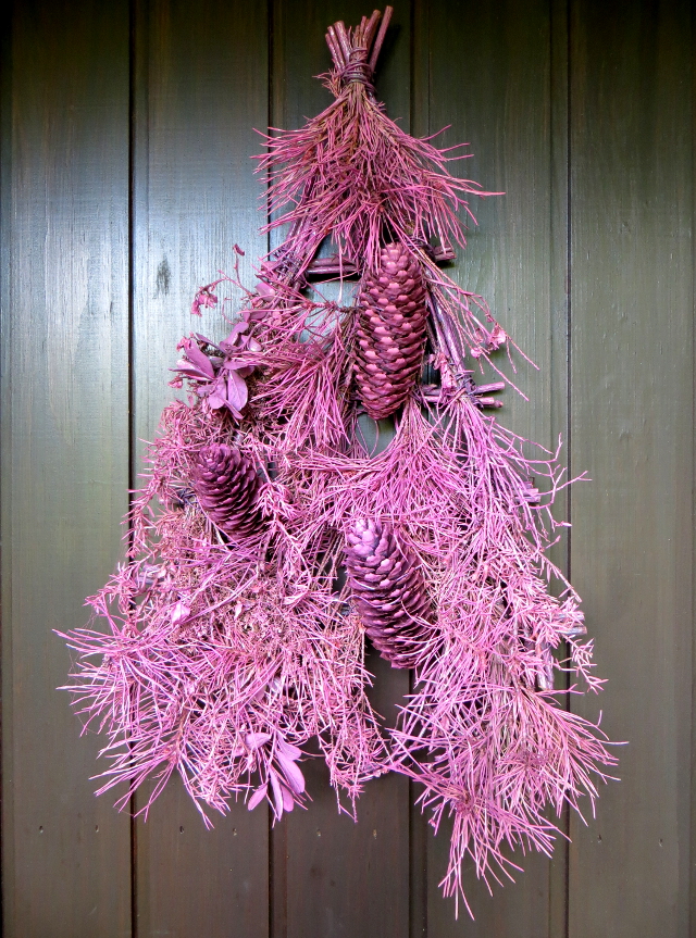 pink spruce wreath pinkki kuusikranssi