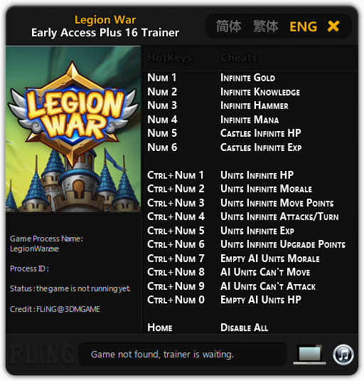 Legion War (PC) Oyunu Altın,Moral +16 Trainer Hilesi İndir