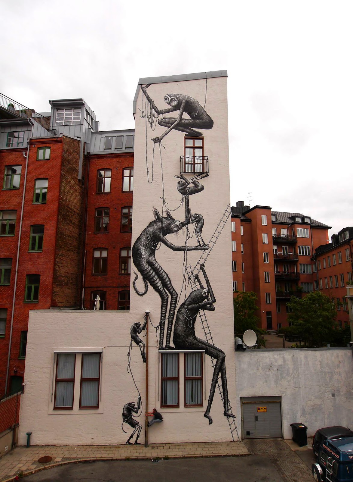 Phlegm is currently in Sweden where he just finished working on this new piece somewhere on the streets of Malmö.