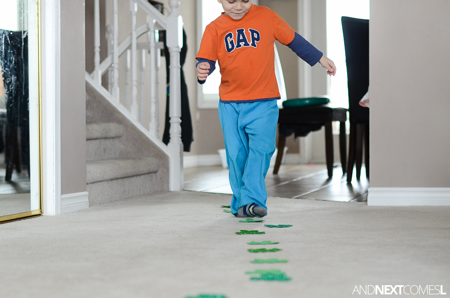 St. Patrick's Day Gross Motor Math Activity And Next Comes L