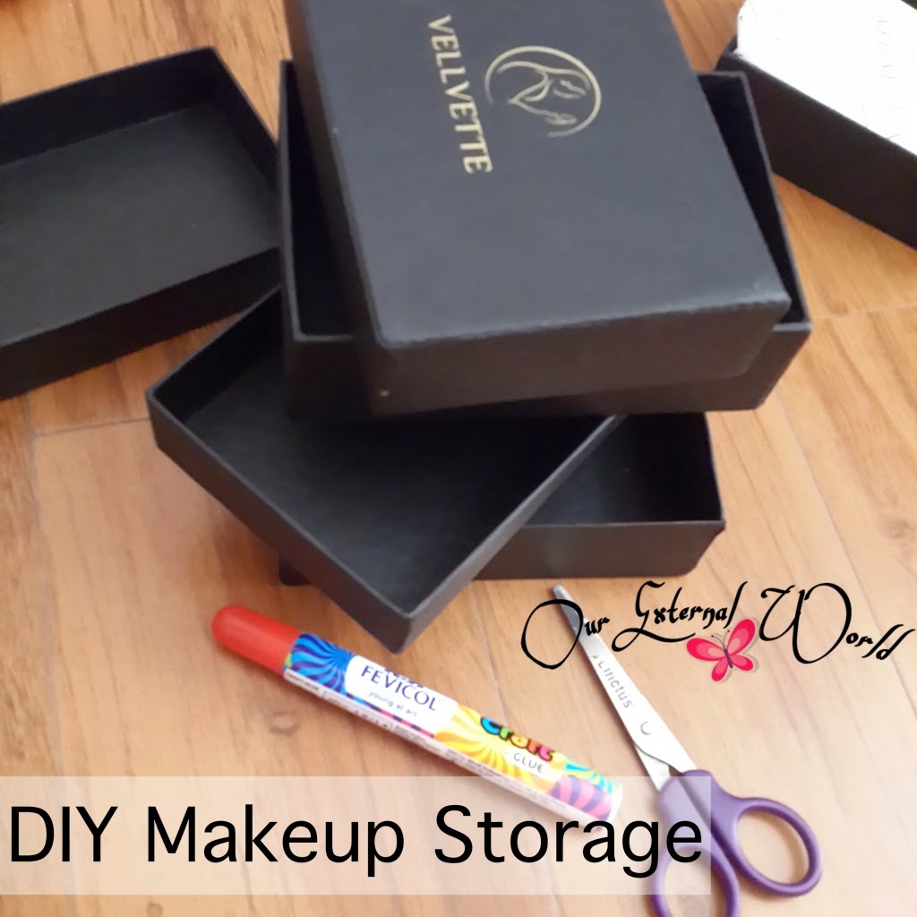 DIY Makeup Storage Box Tutorial Using Old Boxes