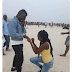 Man Shade Tears Of Joy As His Lady Knelt Down To Propose To Him In Public - Photo
