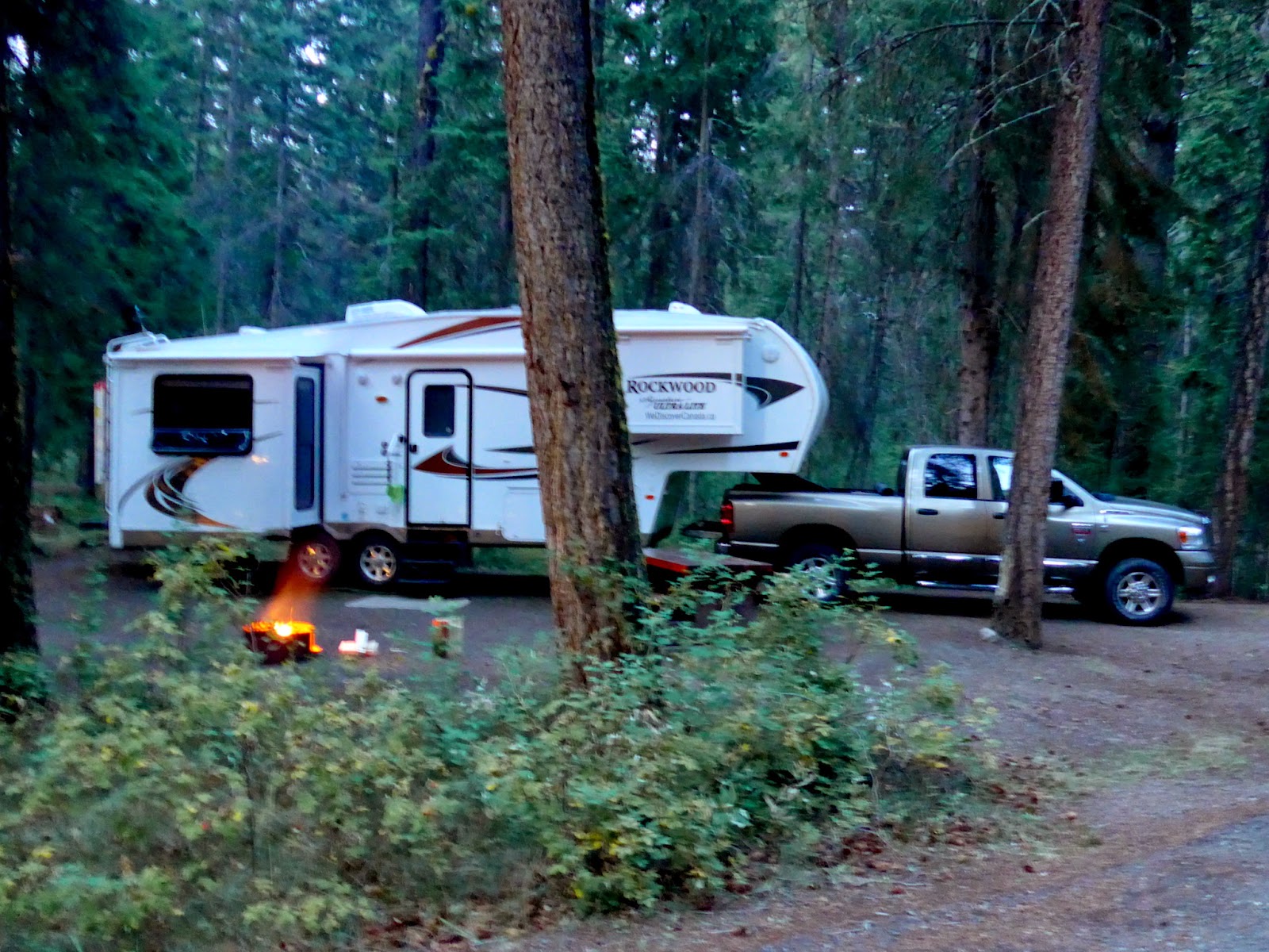 Camp set up at Lac La Hache Provinical Park. Wonderful.