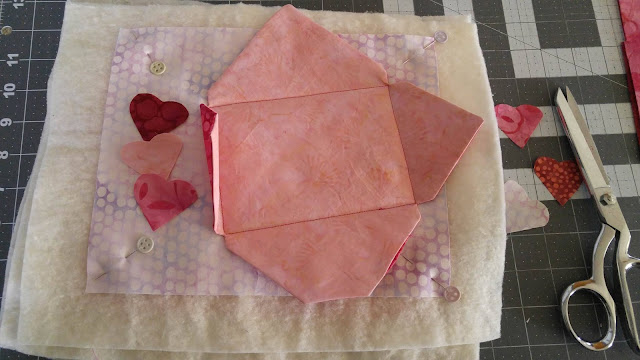Island Batik Galentine Valentine Heart Envelope Mug Rug