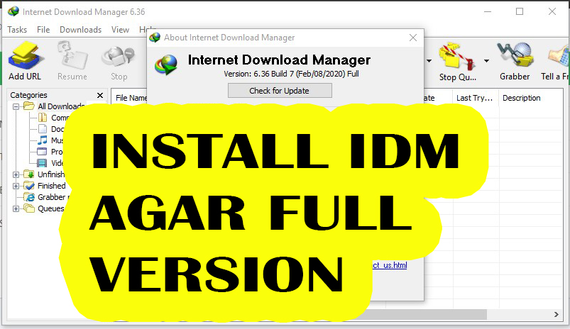 Video Cara Install IDM Terbaru 6.36 Build 7 full Tanpa Registrasi
