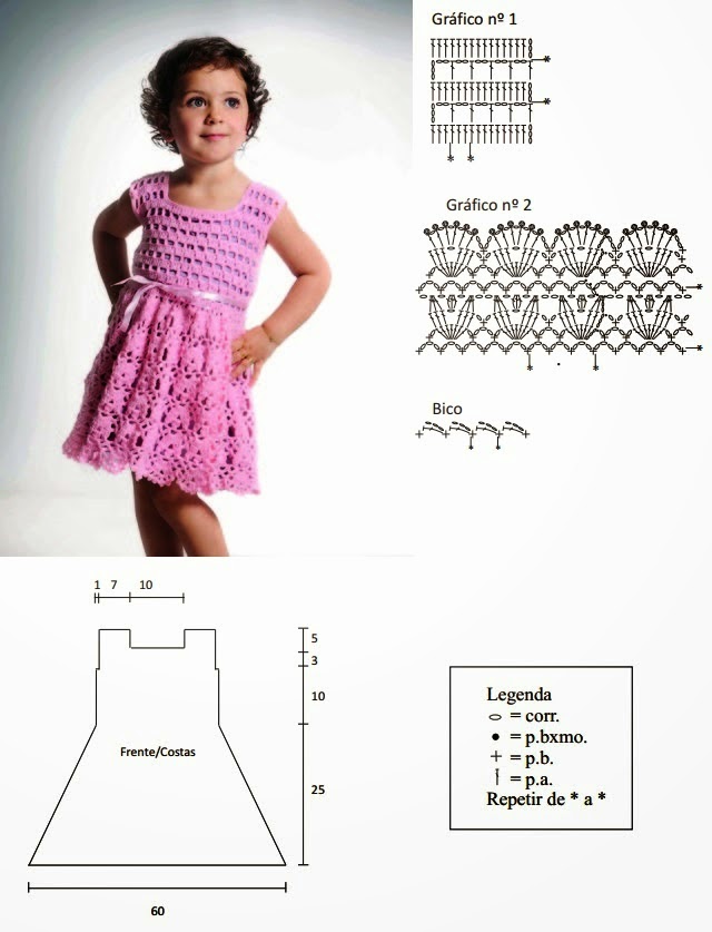 Вязаные платья для девочек со схемами
