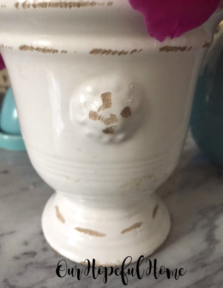 tuscan terra cotta vase PB knock-off thrift store find Our Hopeful Home
