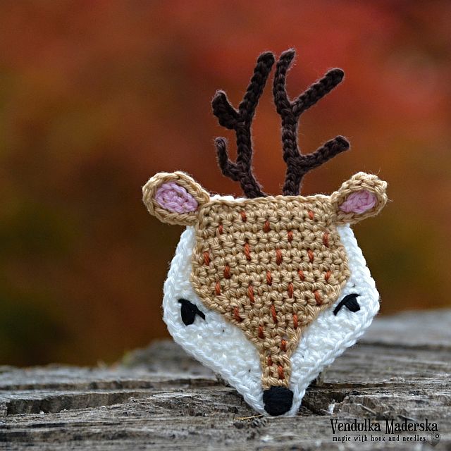 Crochet deer applique pattern by VendulkaM