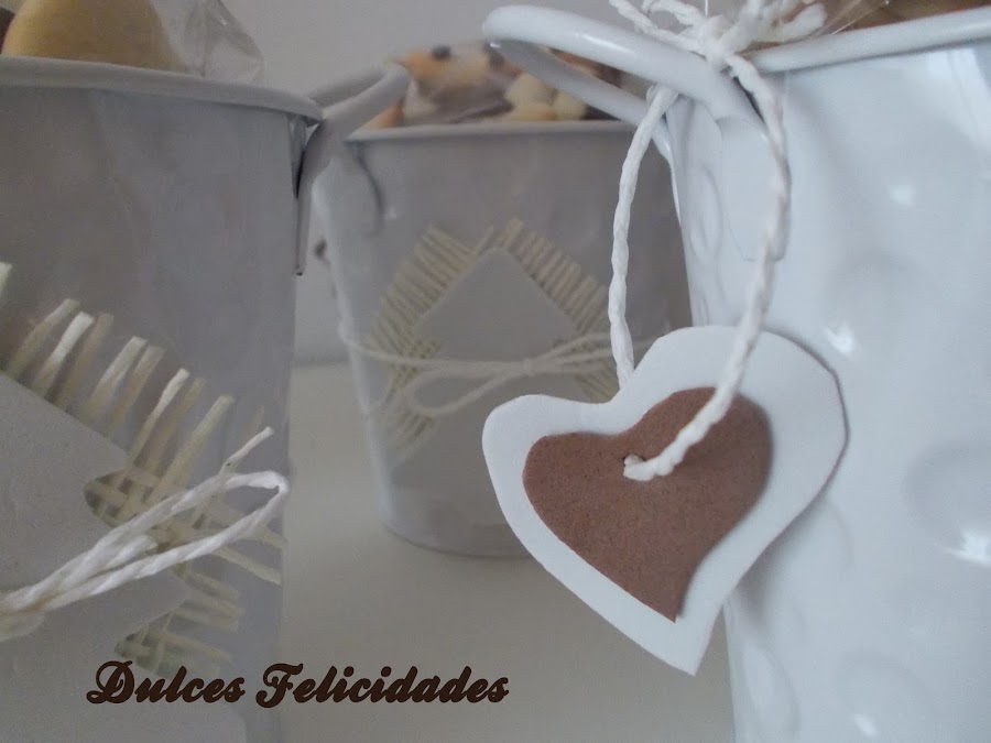 Macetas de galletas navideñas