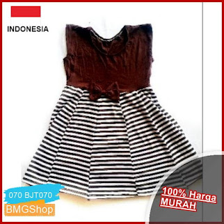 BJT070 Dress Anak Salur Tanpa Lengan BMGShop