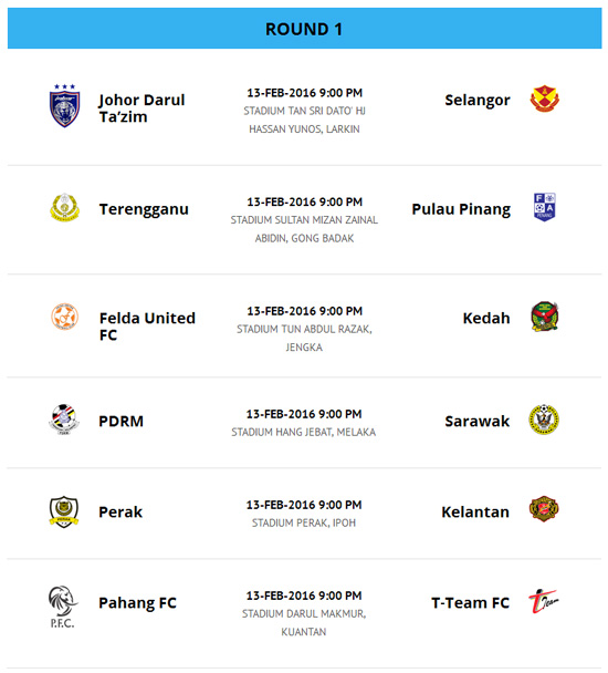 Jadual Perlawanan Liga Super Malaysia 2016 Jadual Perlawanan Liga Super Malaysia 2016