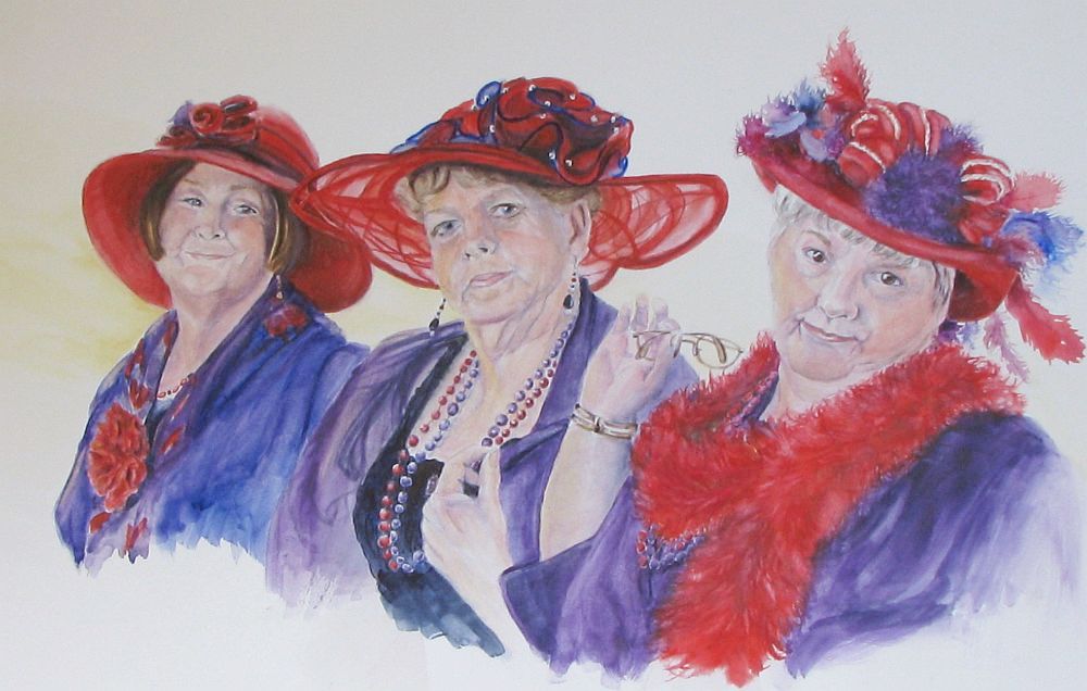 ArtByCrain: Red Hat Ladies ~ completed