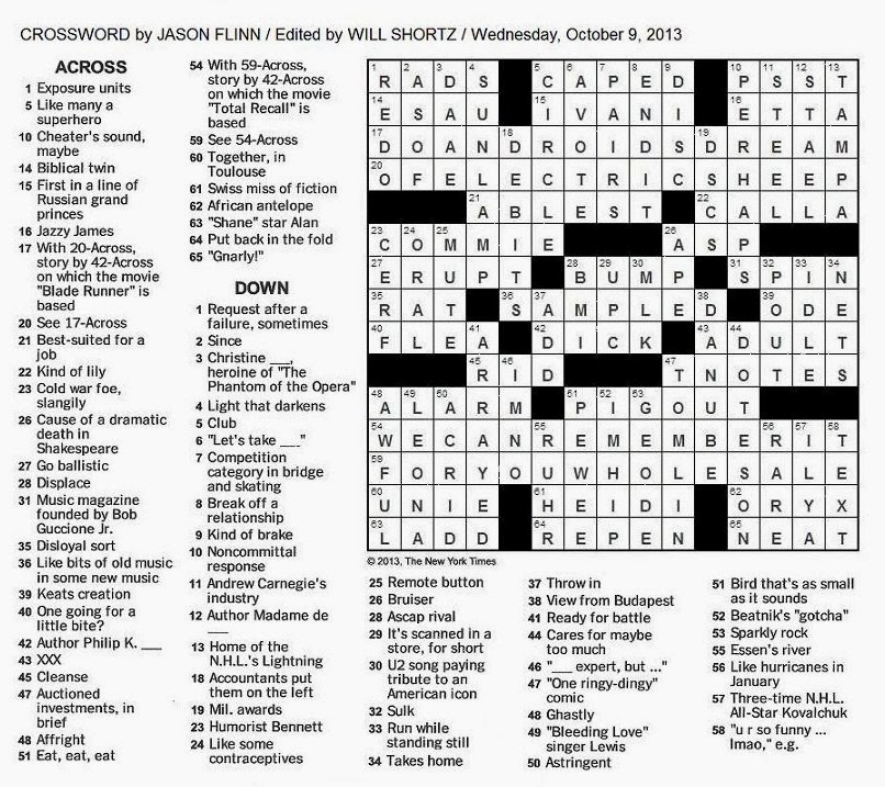 The New York Times Crossword in Gothic 10.09.13 — Mind Control