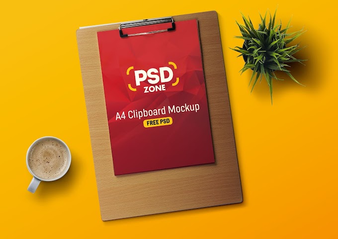 A4 Paper Clipboard Mockup Free PSD