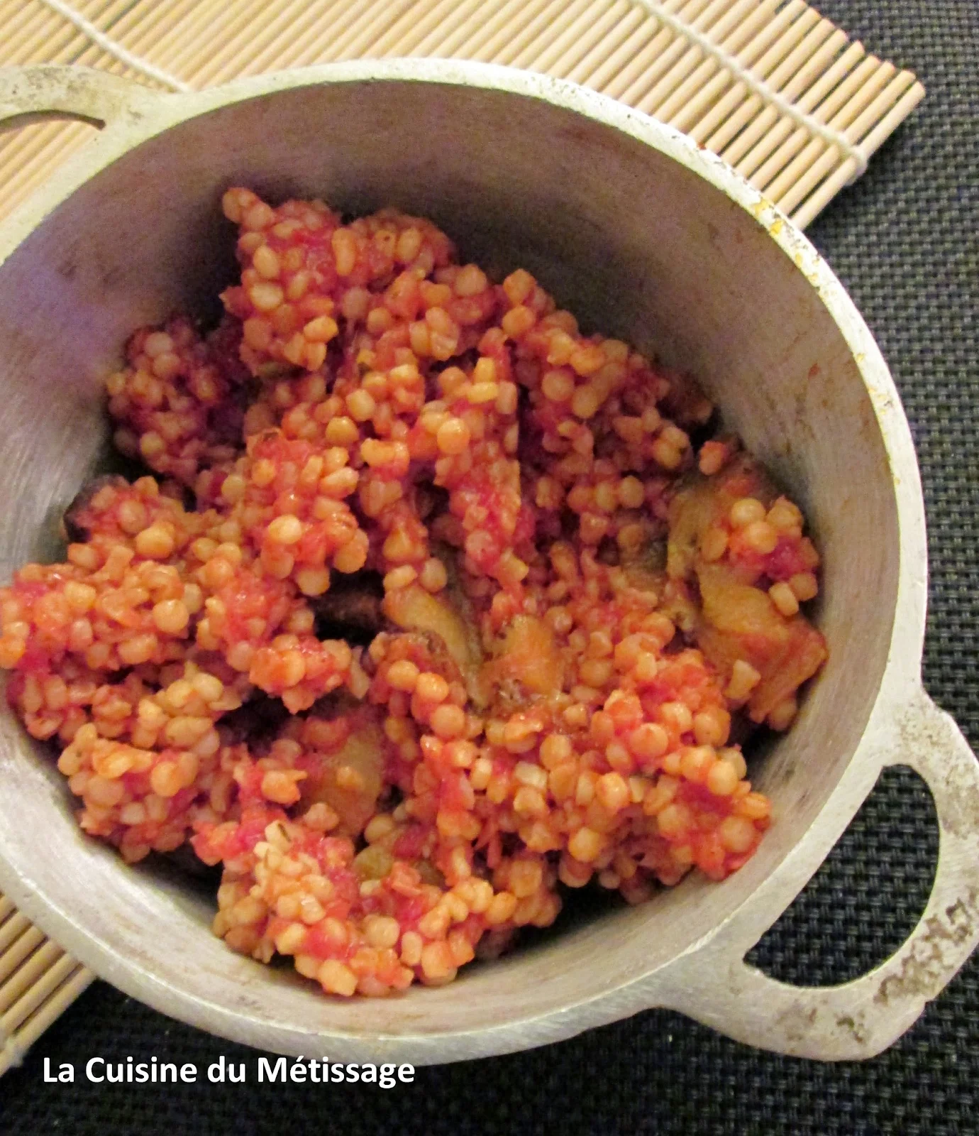 Perles de Blé, Boulghour à la Tomate et Aubergine | Cuisine et Métissage