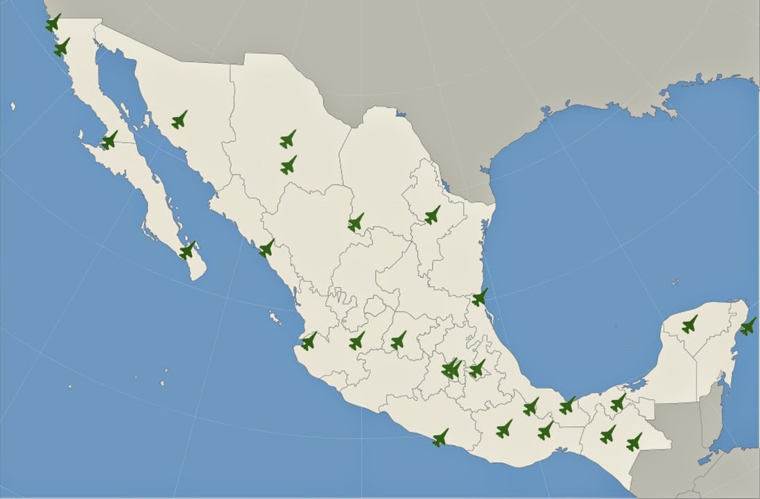 Aeródromos de México Bases y estaciones