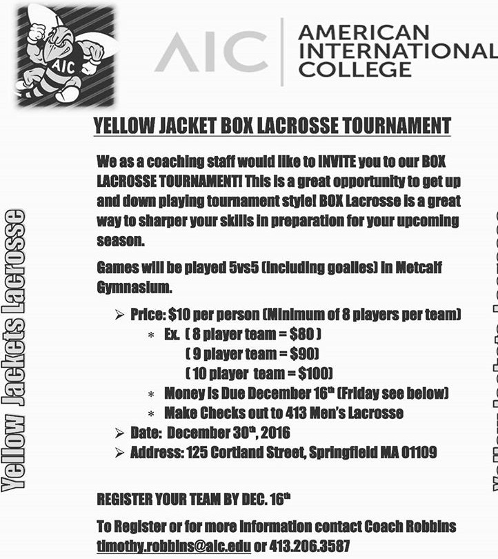 AIC Mens Lacrosse Clinics and more