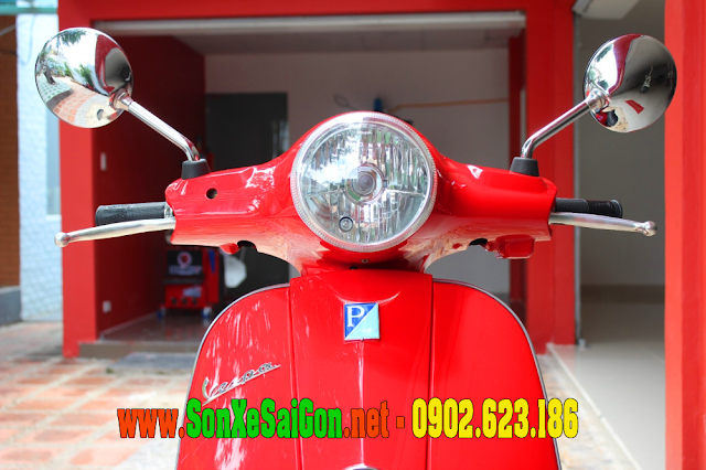 Mẫu sơn xe Vespa LX 125 màu đỏ zin cực đẹp