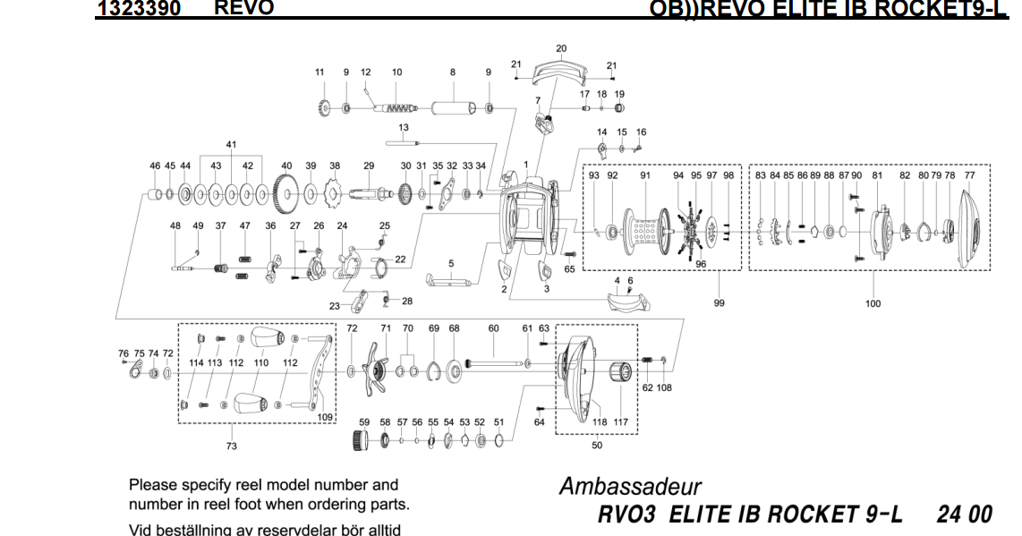 abu garcia revo elite IB series schematics | most complete fishing