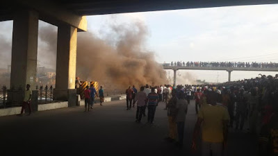 3 Photos: Petroleum tanker explode at Mile 2, Lagos