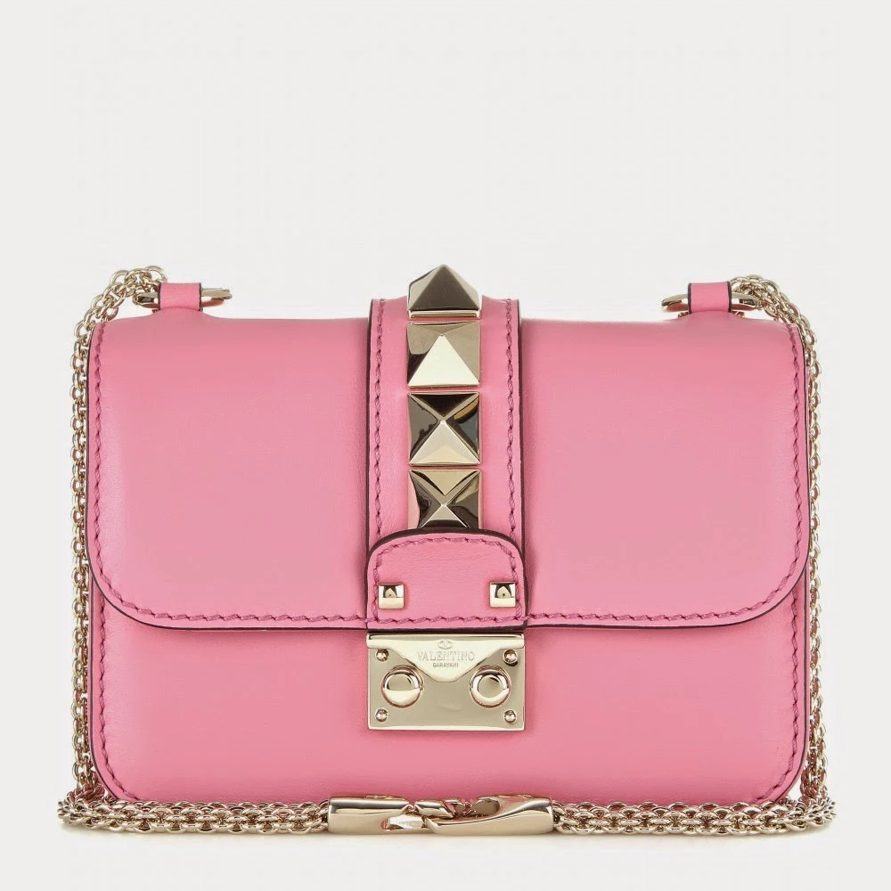 Valentino Lock Mini Pink Leather Shoulder Bag