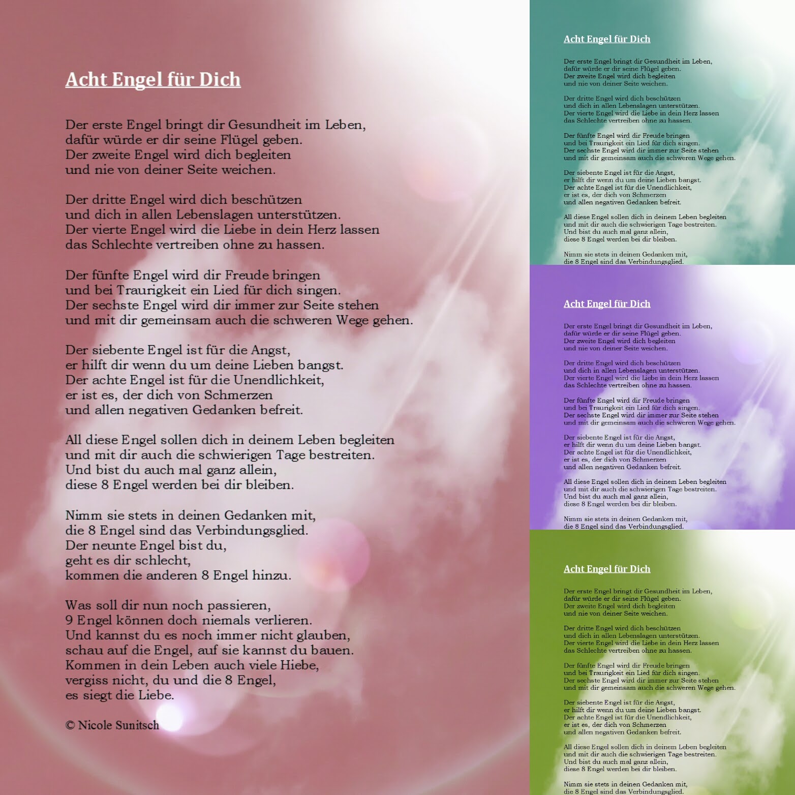 Gedichte Von Nicole Sunitsch Autorin Grusskarten In