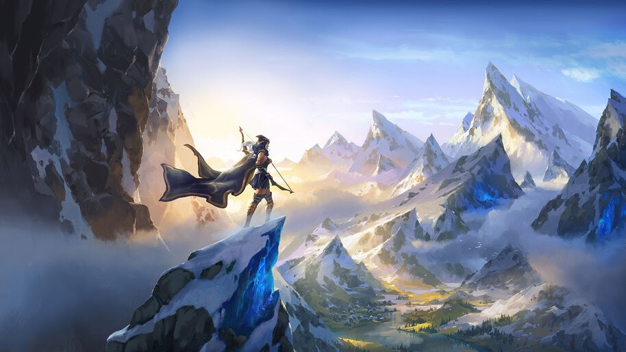 Ashe, LoL, Mountain, Scenery, 4K, #3.2218