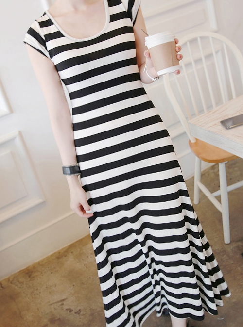 [Miamasvin] Striped Maxi Dress | KSTYLICK - Latest Korean Fashion | K ...