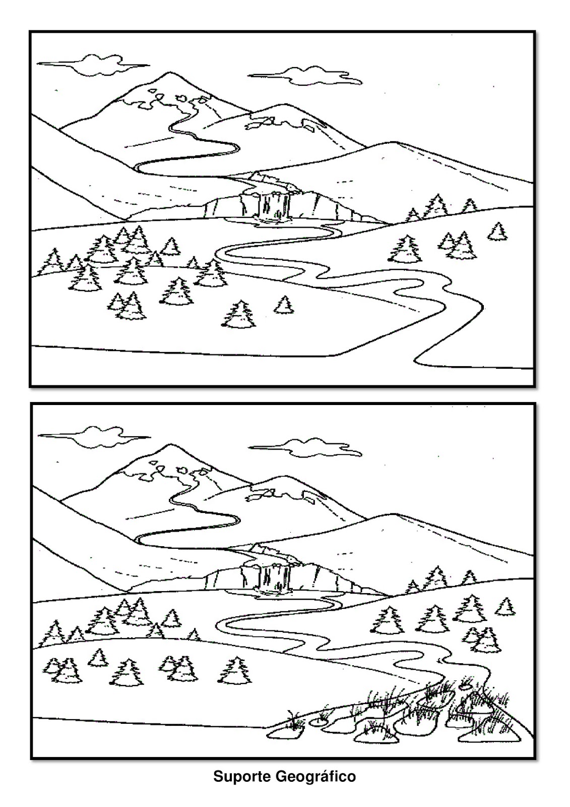 desenho de rio para colorir suporte geográfico