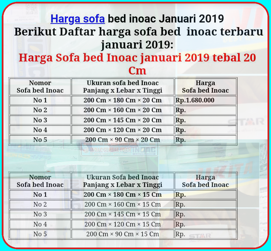 Distributor Resmi Kasur Busa Inoac Daftar Harga Resmi Kasur Busa