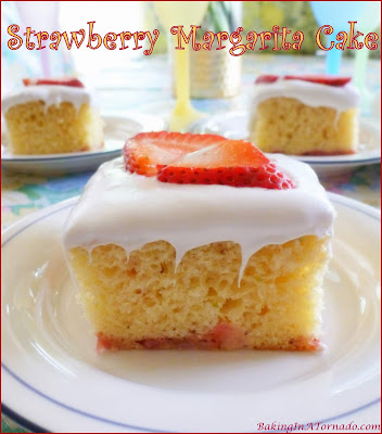 Strawberry Margarita Cake, have your drink and eat it too. | Recipe developed by www.BakingInATorando.com | #recipe #cake