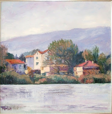 CASE AL LAGO (olio su tela 60X60)