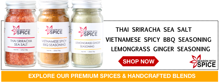 buy sriracha sea salt, vietnamese bbq seasoning, and lemon grass ginger seasoning available at season with spice asian spice shop