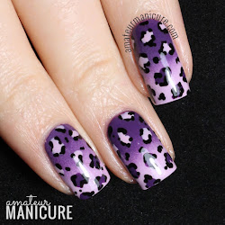 leopard nail purple ombre manicure gradient double stylish amateur