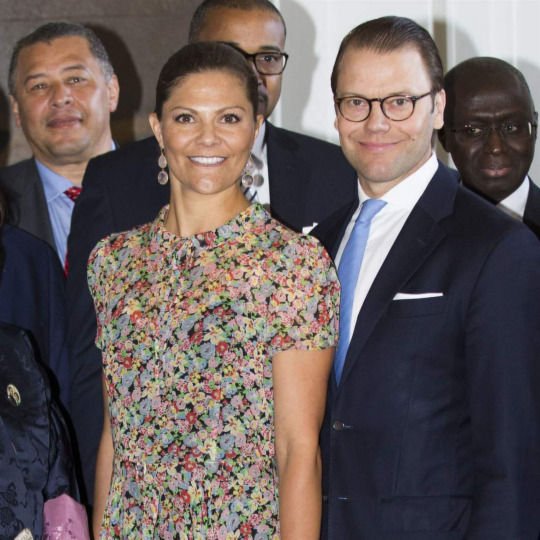 Crown Princess Victoria of Sweden and Prince Daniel of Sweden met with UN Ambassadors from 30 nations during a ceremony at the Royal Palace in Stockholm