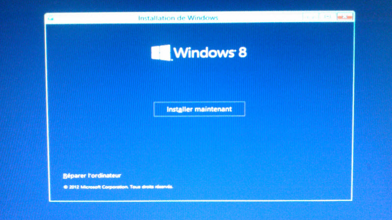 installer windows 8 avec un cds