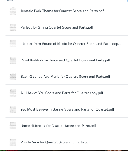 Elaine Fine S Thematic Catalog Transcriptions For String Quartet
