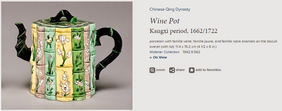 <img src=" Bamboo Form Kangxi Wine Pot .jpg" alt=" Famille Verte on Biscuit">