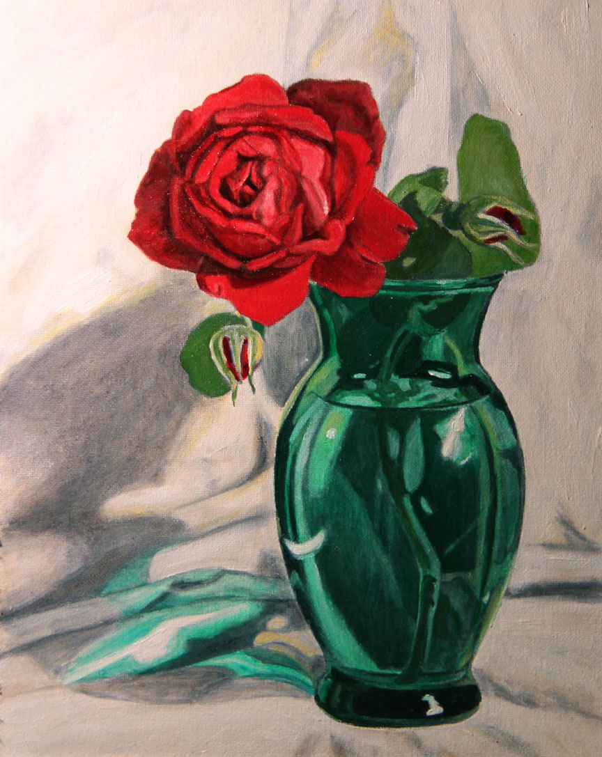 Daily Painters of Pennsylvania "Single Red" Oil painting by Tatiana Myers.