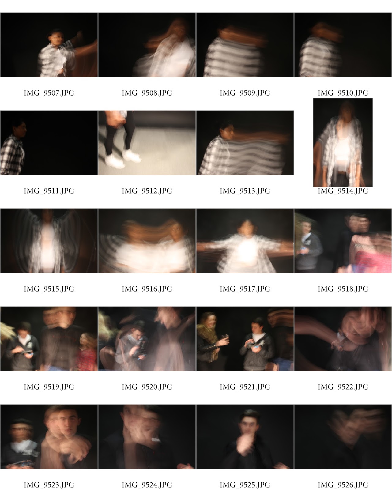 Unit 3 Photography Contact Sheets Blur