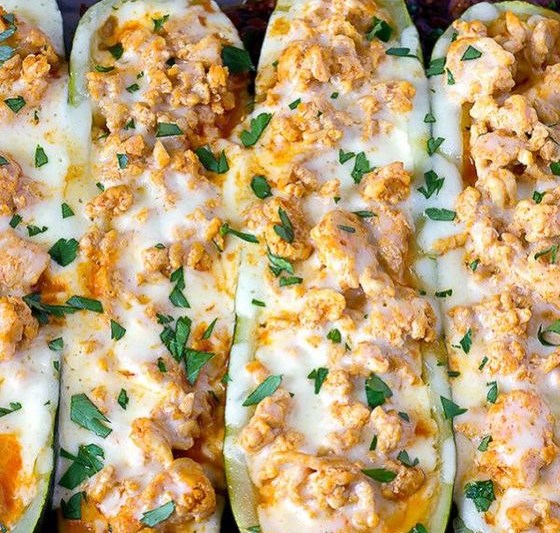 BUFFALO CHICKEN ZUCCHINI BOATS BUFFALO CHICKEN ZUCCHINI BOATS