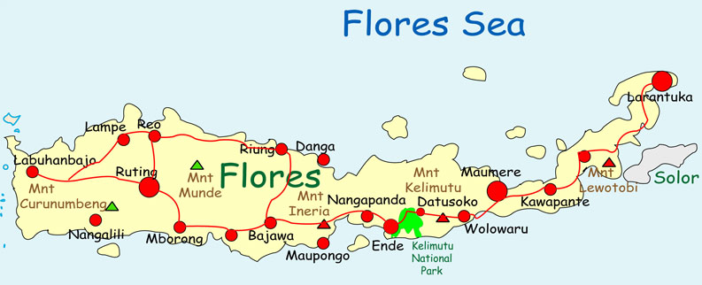 Adventure Travel The Sojourner - 01 Nusatenggara Flores Map 
