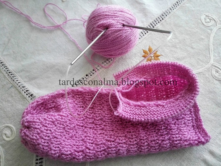 DIY tutorial paso a paso fácil barato calceta 2 agujas agujas circulares lana