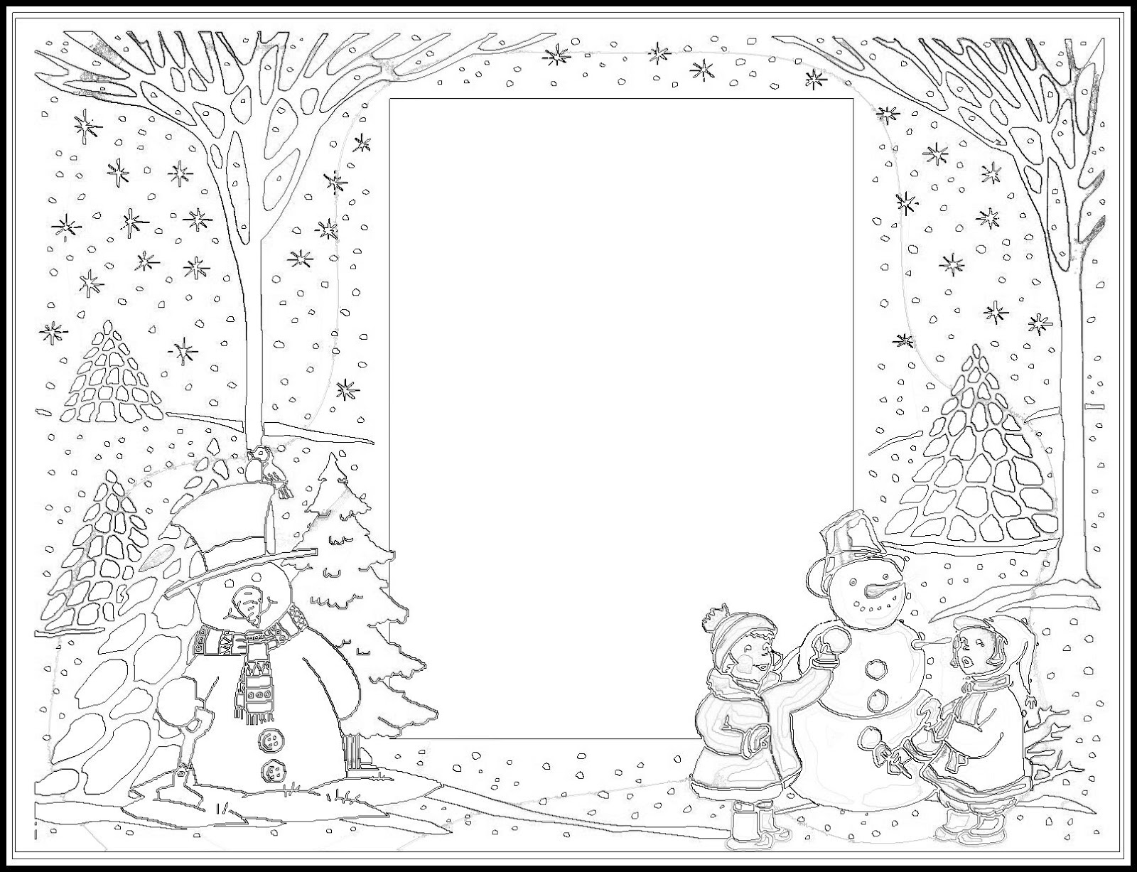 Snowman Borders,Frames And Backdrops