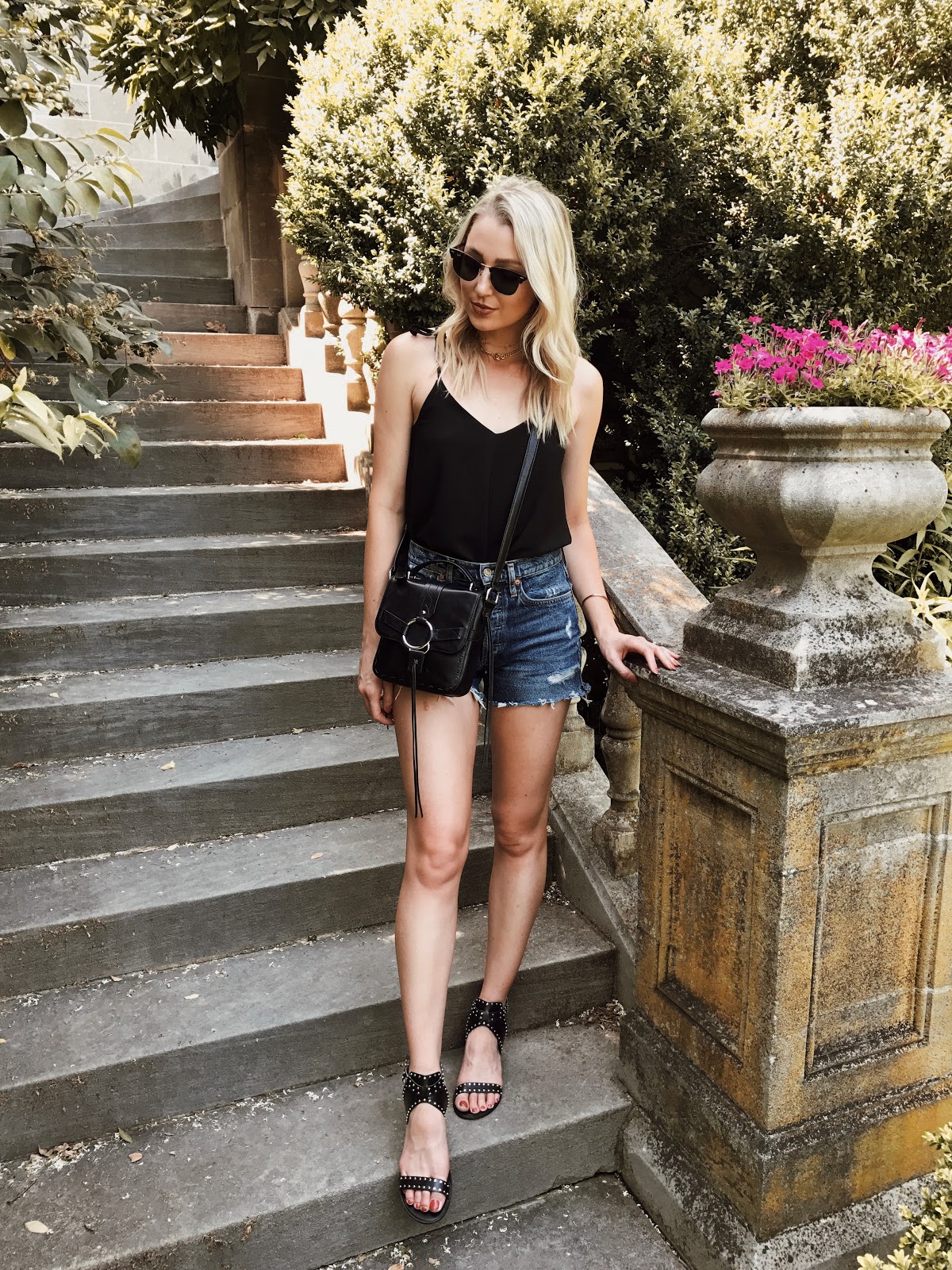 casual summer outfit with strappy tank
