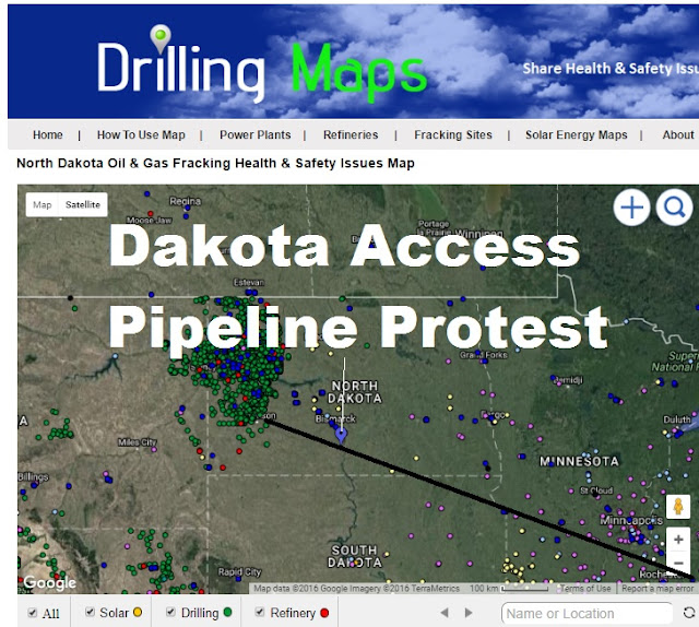 Dakota Access Pipeline Protest Map of Dakota Access Pipeline Protest & Pipeline Provided by DrillingMaps.com