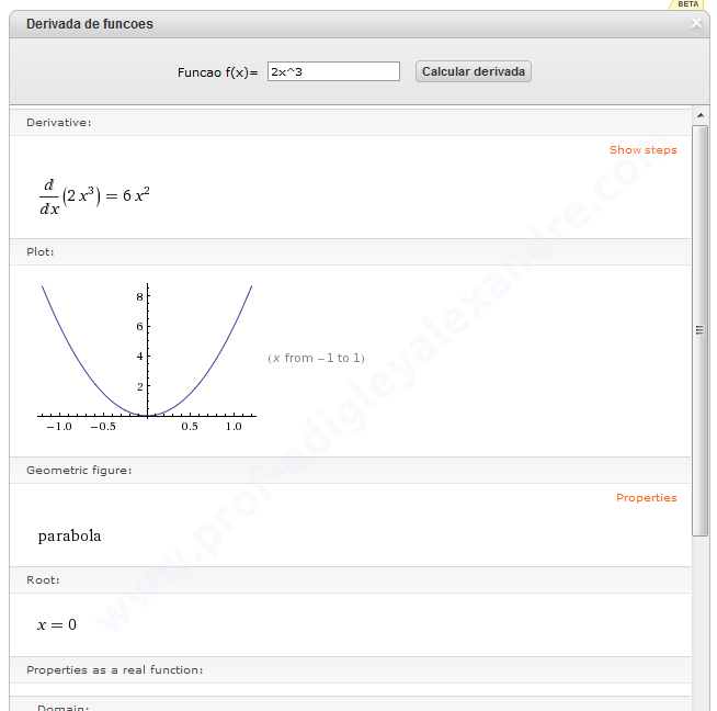 Calcule derivadas de funções com este widget online | Prof. Edigley  Alexandre - O blog para professores e estudantes de Matemática