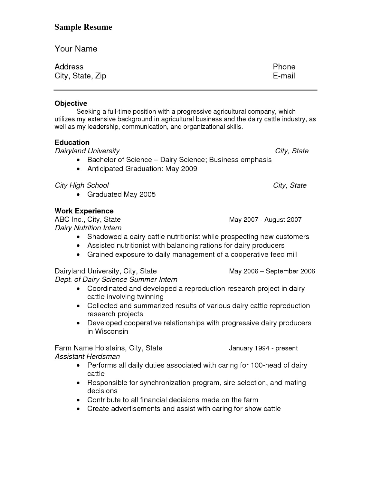 Format a List of Job References – Sample Template Page Resume references template