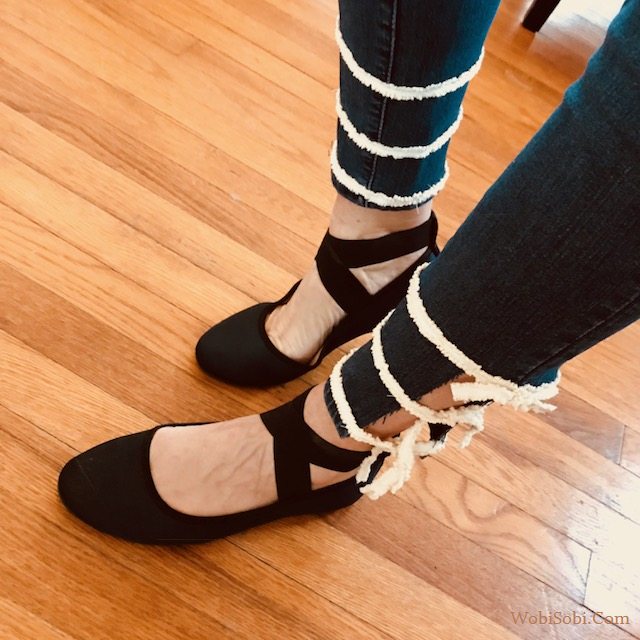 WobiSobi DIY Lace Trim Jeans.