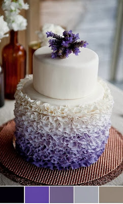 Лилава сватбена торта